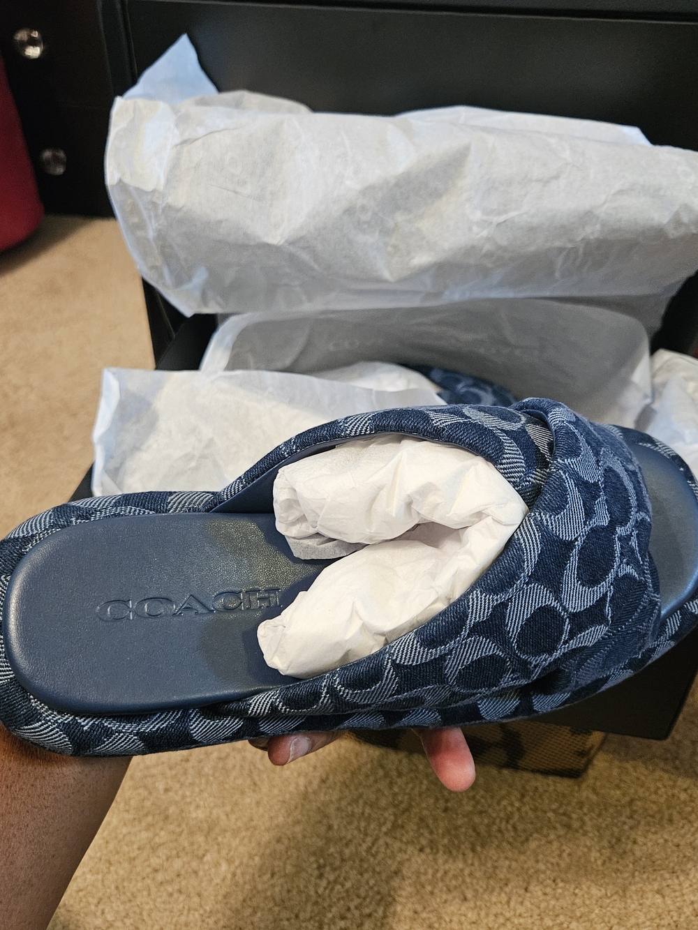 Coach Penelope Signature C Denim Sandal - Picture 8 of 16